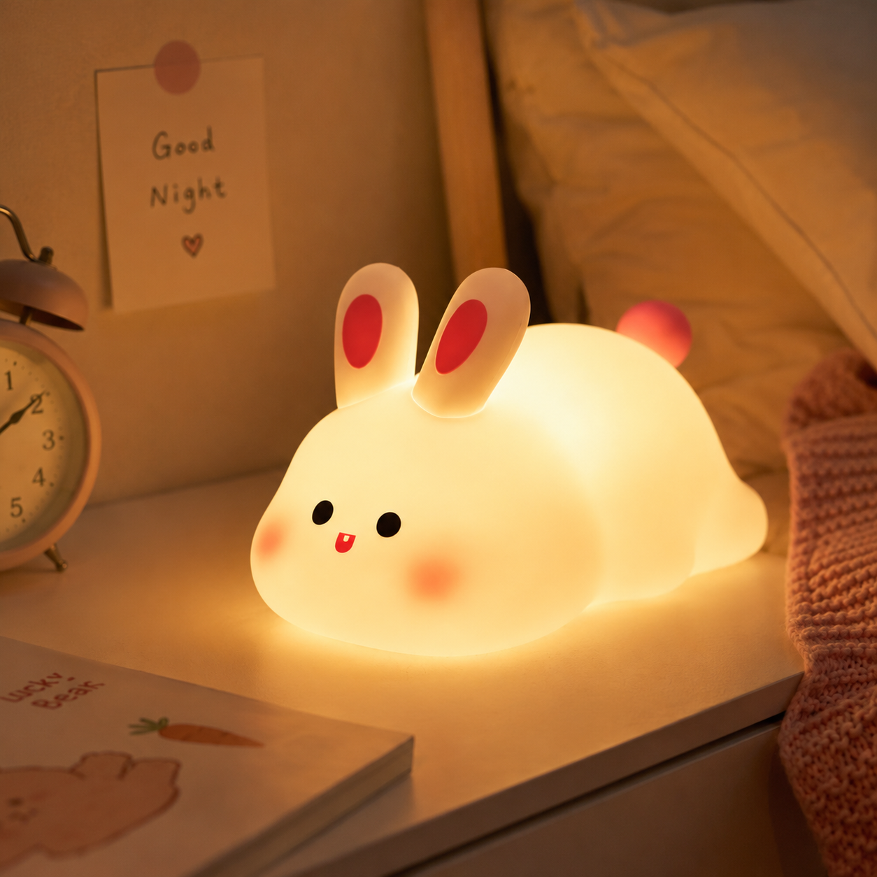 Cute Bunny Silicone LED Night Lamp