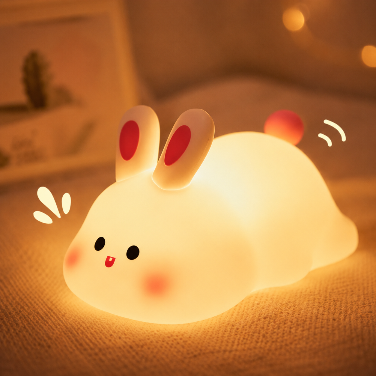 Cute Bunny Silicone LED Night Lamp